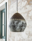 Handmade Oxidized Copper Teardrop Pendant Light – Rustic Ceiling Lamp
