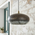 Oxidized Copper Pendant Light – Handmade Dome Ceiling Lamp Kitchen Island