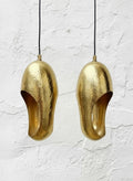Set of 2 Hammered Brass Pendant Lights ,Pair of Solid Brass Hanging Lamps