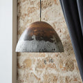 Oxidized Copper Dome Pendant Light – Rustic Industrial Ceiling Lamp for Kitchen Island ,Dining Room