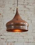 Handmade Copper Bell Pendant Light – Rustic Kitchen Island Lamp