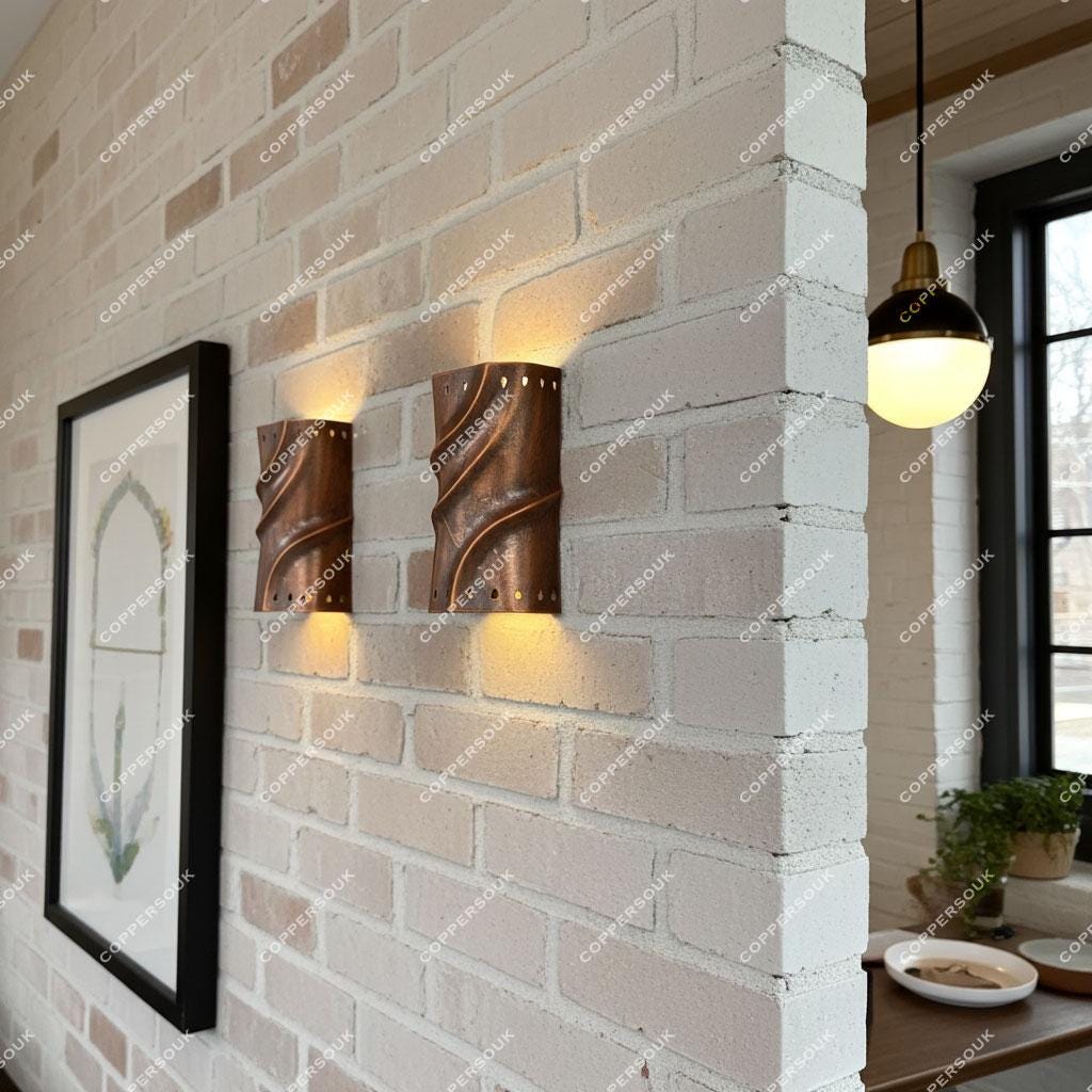 Aged Copper Wall Sconce ,Handmade Patina Copper Wall light