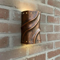 Aged Copper Wall Sconce ,Handmade Patina Copper Wall light