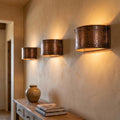 Hammered Copper Wall Light –  Rustic Riveted Outdoor , Indoor Wall Light