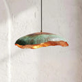 Handmade Green Patina Copper Pendant Light – Organic Sculptural Lamp
