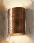 Handmade Hammered Copper Cylinder Wall Sconce – Rustic Up & Down Light