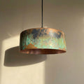 Handmade Green Patina Copper Pendant Light, Large Light fixture Kitchen Lighting