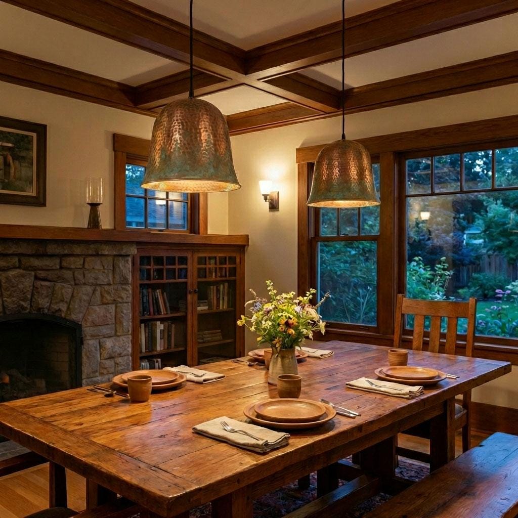 Copper Pendant Light Hammered Verdigris Patina, Rustic Ceiling Lamp