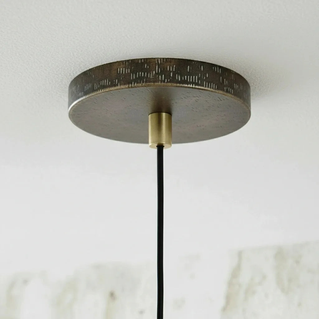 Handmade Oxidized Copper Drum Pendant Light – Rustic Ceiling Lamp